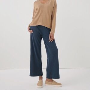 PACT Airplane Wide Leg Pant 26" French Navy Heather Size XL